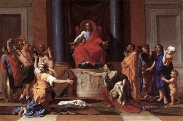 company of captain reinier reael known as themeagre company Painting - The Judgment of Solomon classical painter Nicolas Poussin